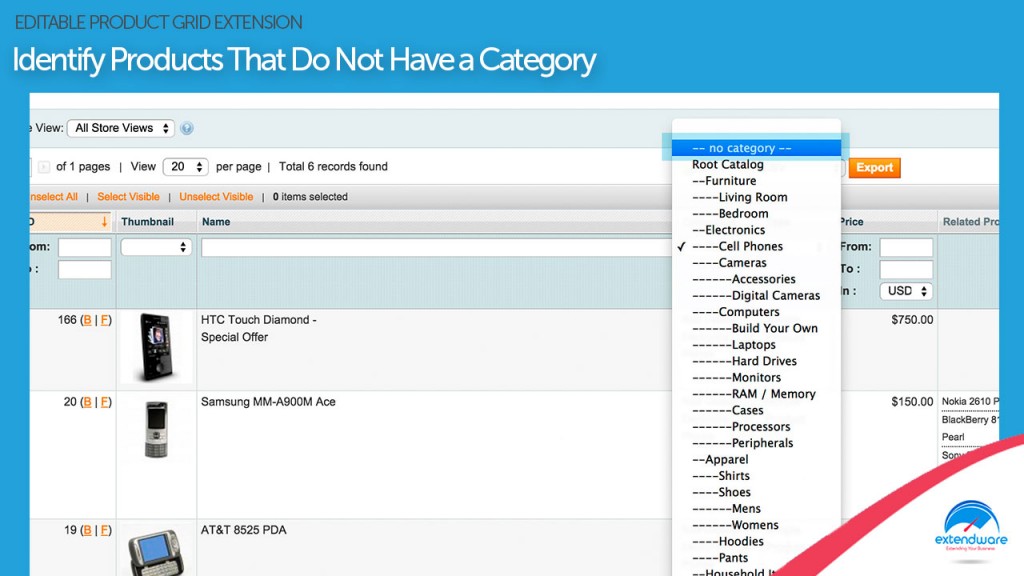 Magento Admin Product Grid - Find Products With No Category