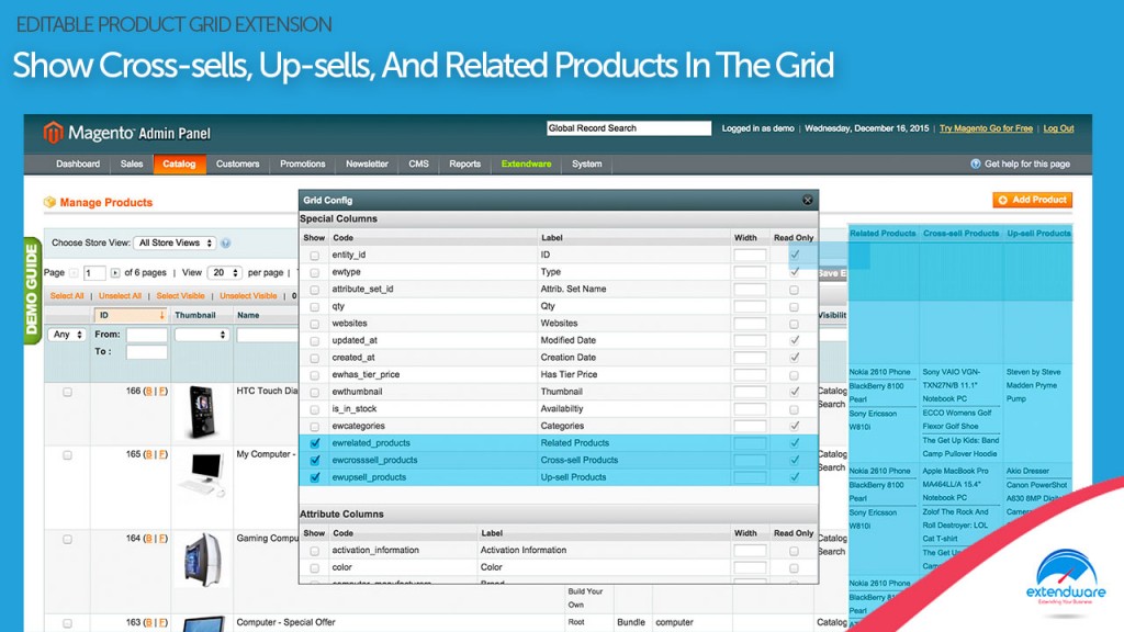 Magento Admin Product Grid - Show-cross-sells, up-sells, and related products